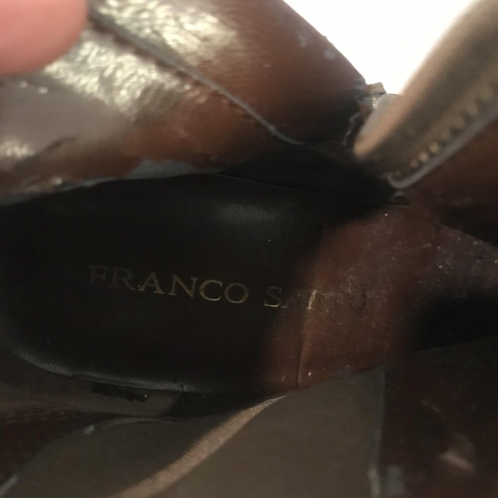 Franco Sarto Boots Womens Size 9 Brown Suede Warrick Wedge Ankle Booties Buckle - Picture 8 of 11